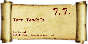 Tarr Tamás névjegykártya
